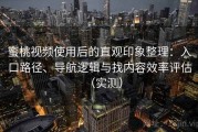 蜜桃视频使用后的直观印象整理：入口路径、导航逻辑与找内容效率评估（实测）