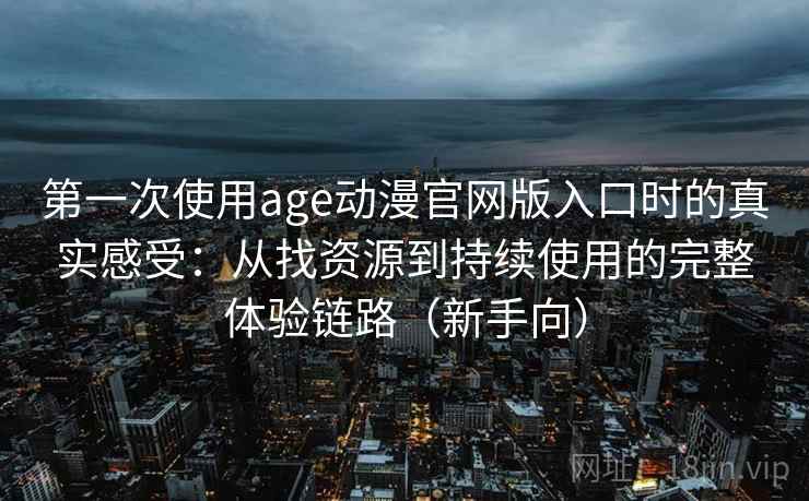 第一次使用age动漫官网版入口时的真实感受：从找资源到持续使用的完整体验链路（新手向）